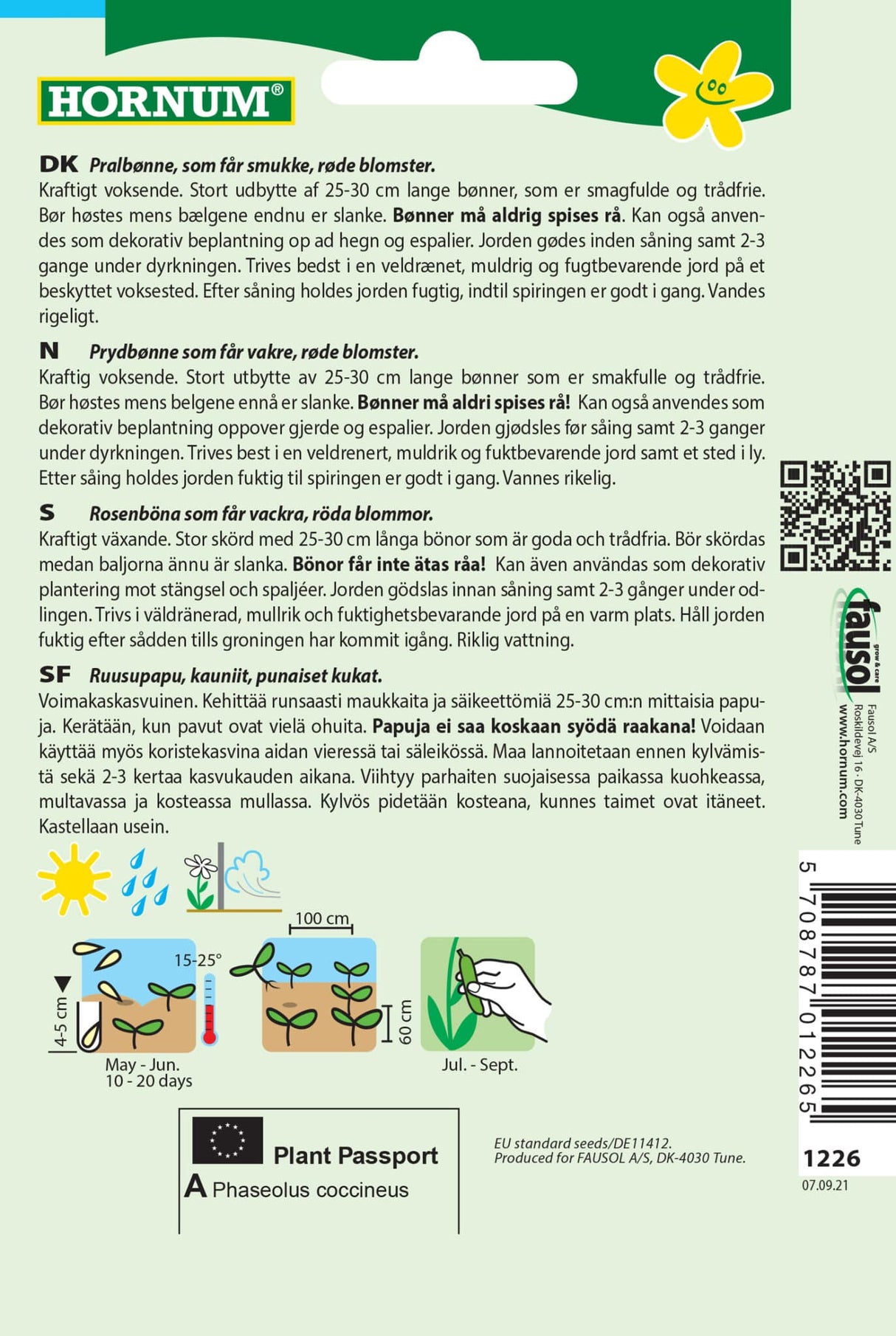 Bønne Pral 'Preisgewinner' Frø