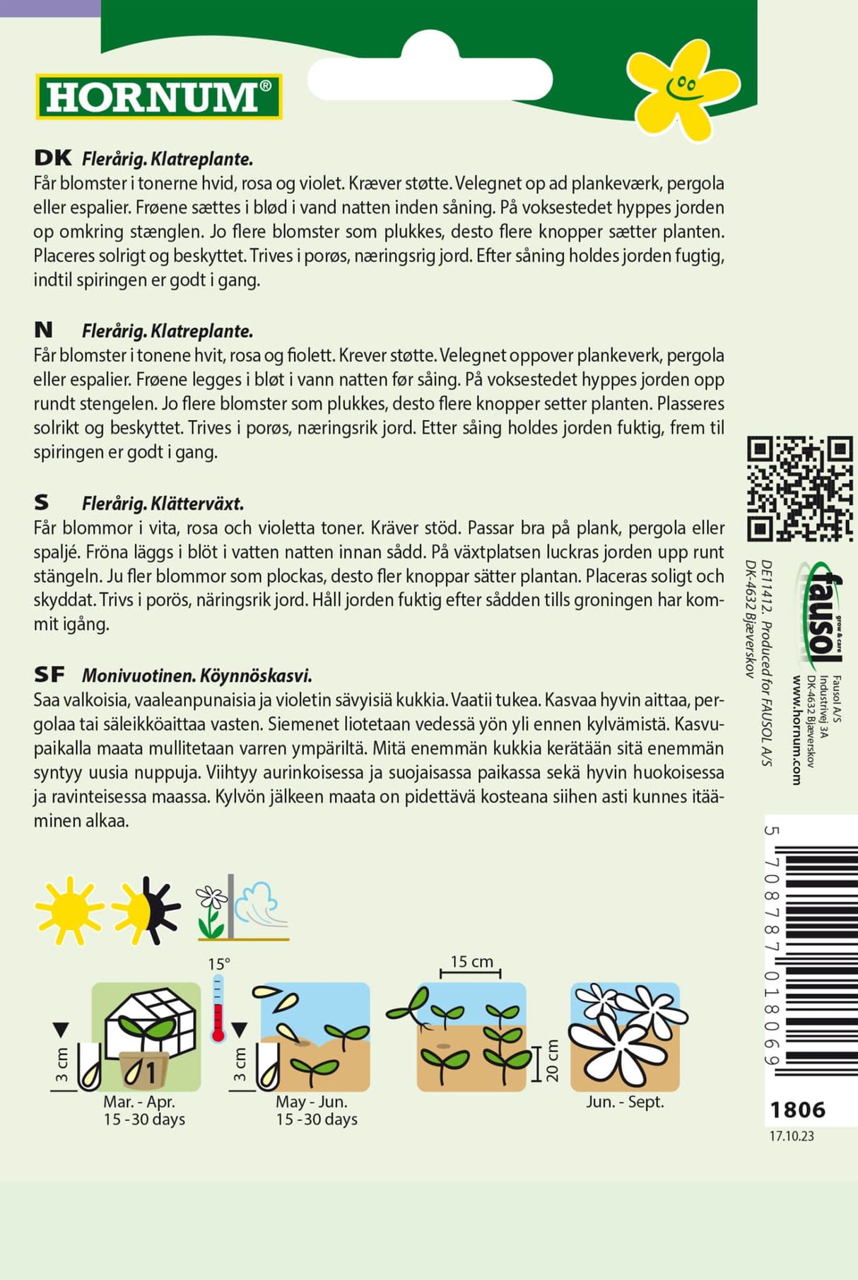 Ærteblomst 'Infinity' Frøblanding