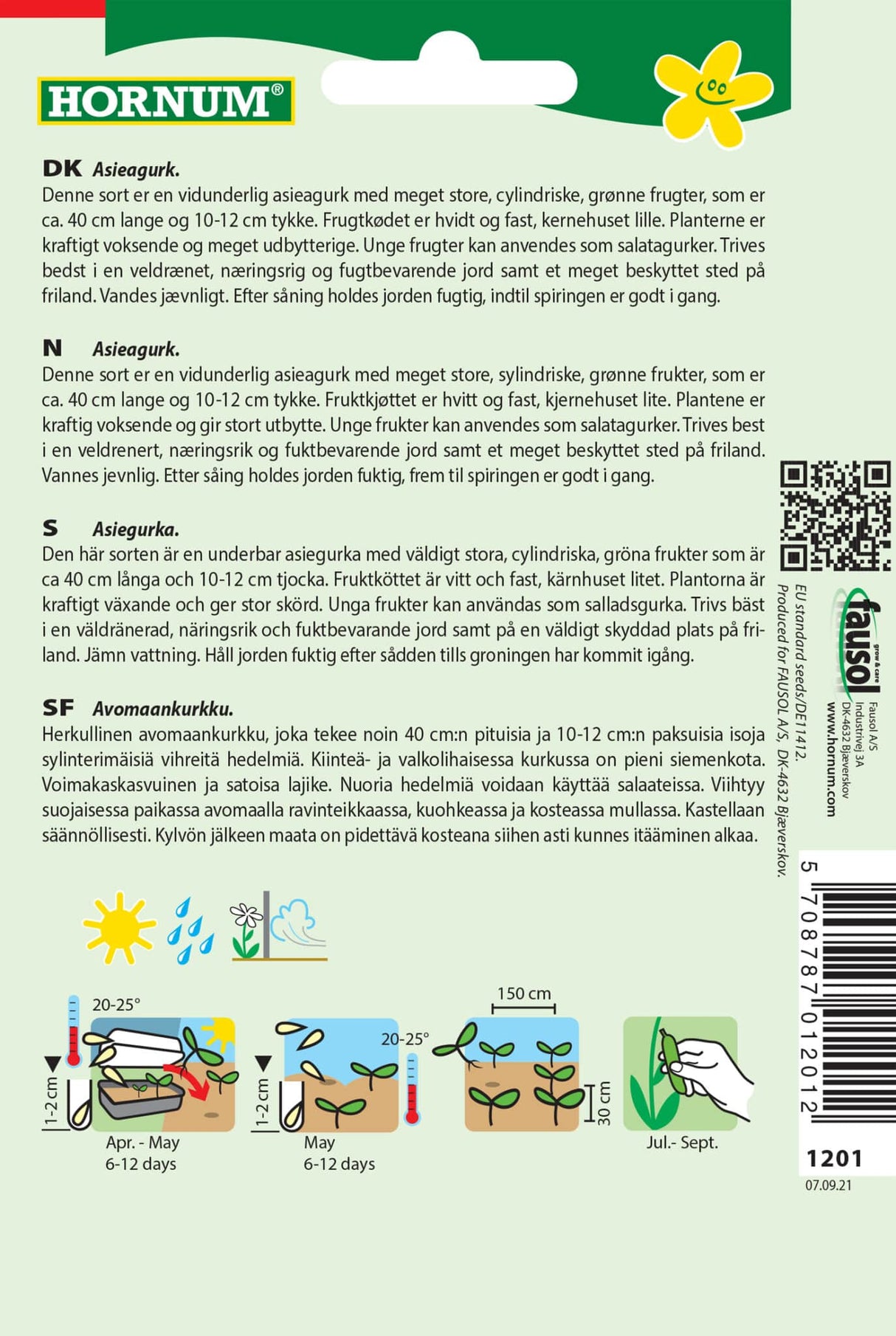 Agurk Asie Frilands 'Fatum' Frø