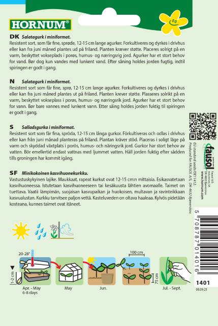 Agurk, Skoleagurk 'Picolino' F1 Frø