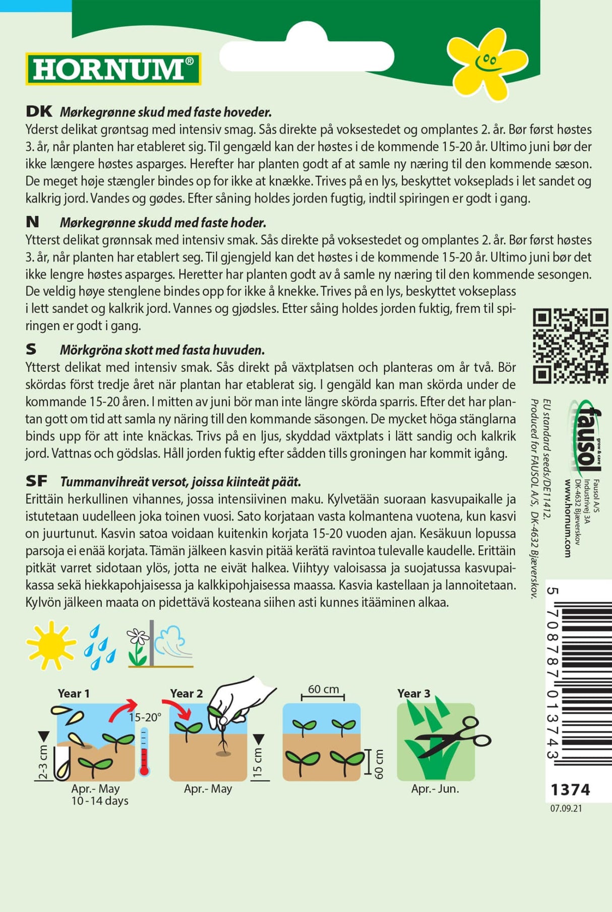 Asparges Grøn 'Mary Washington' Frø Løgbutikken