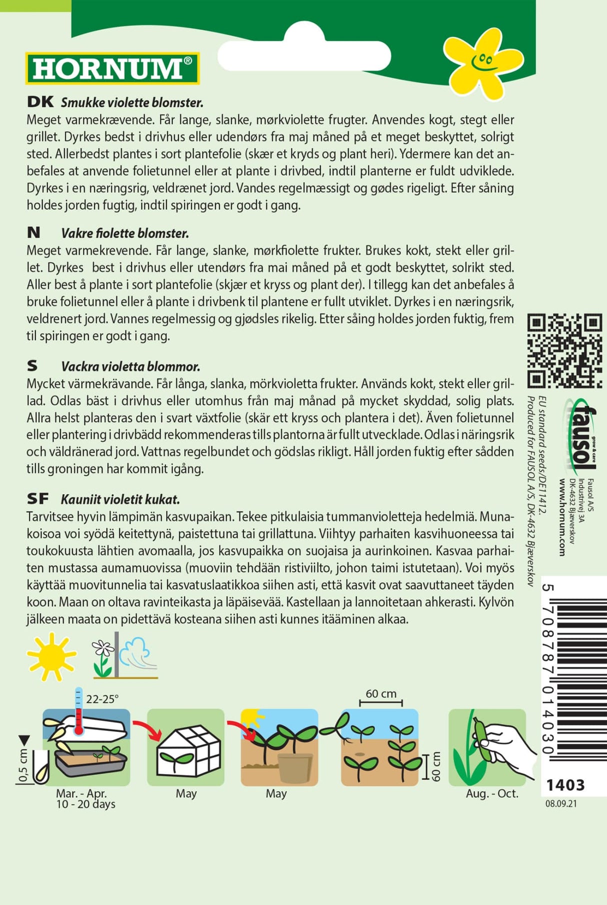 Aubergine 'Violetta Lunga 3' Frø Løgbutikken