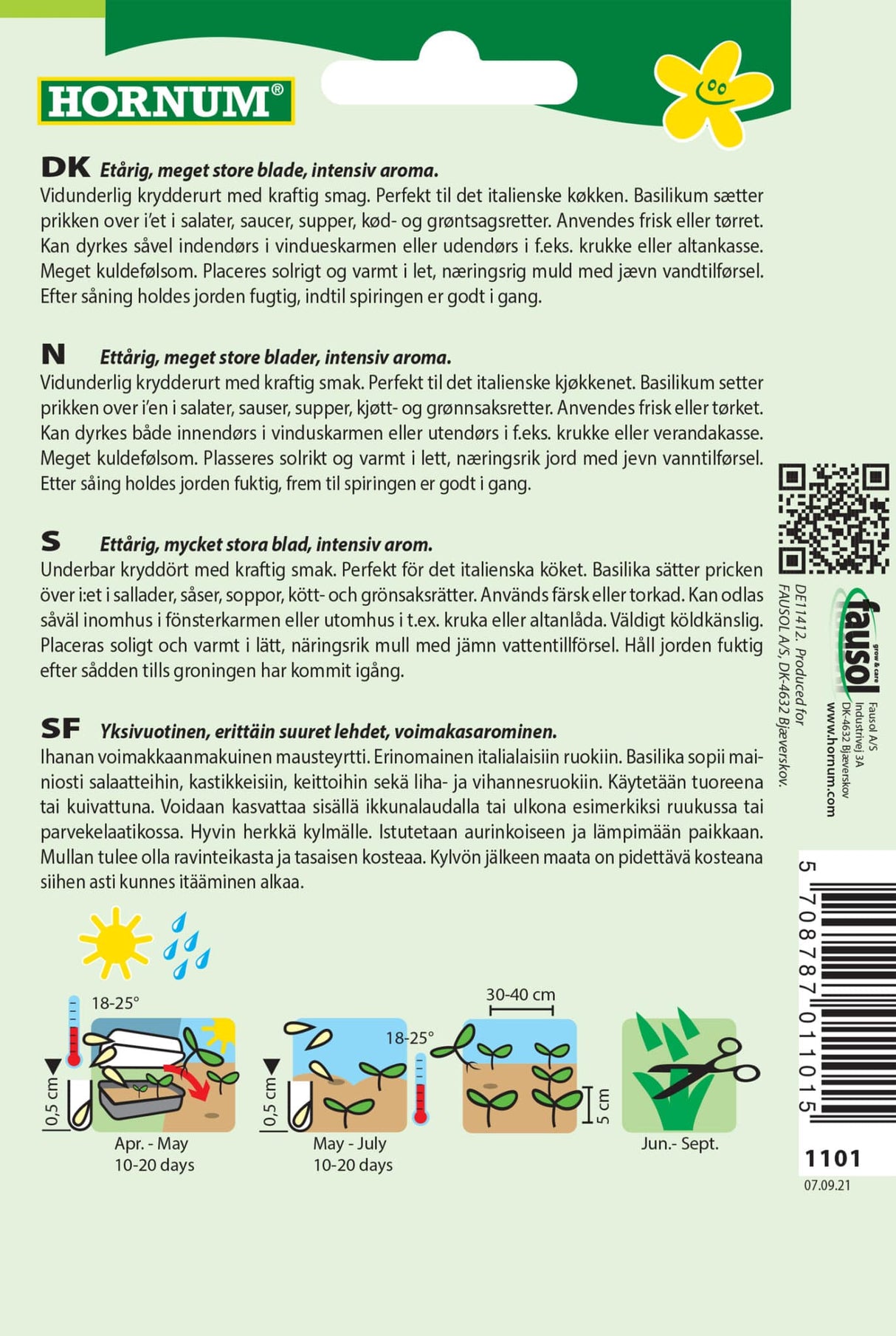 Basilikum 'Italian Star' Frø