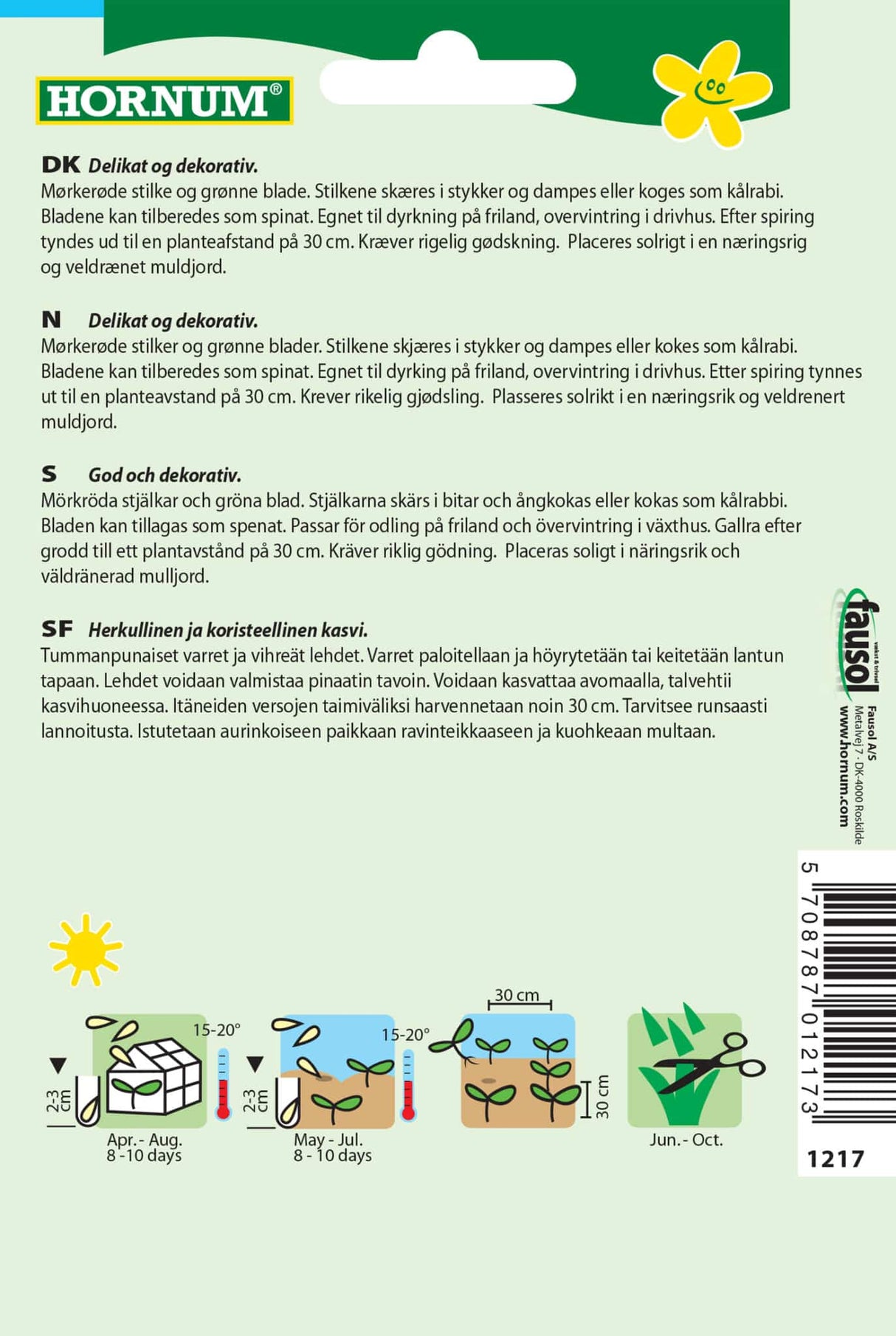 Bladbede 'Rhubarb Chard' Frø Løgbutikken