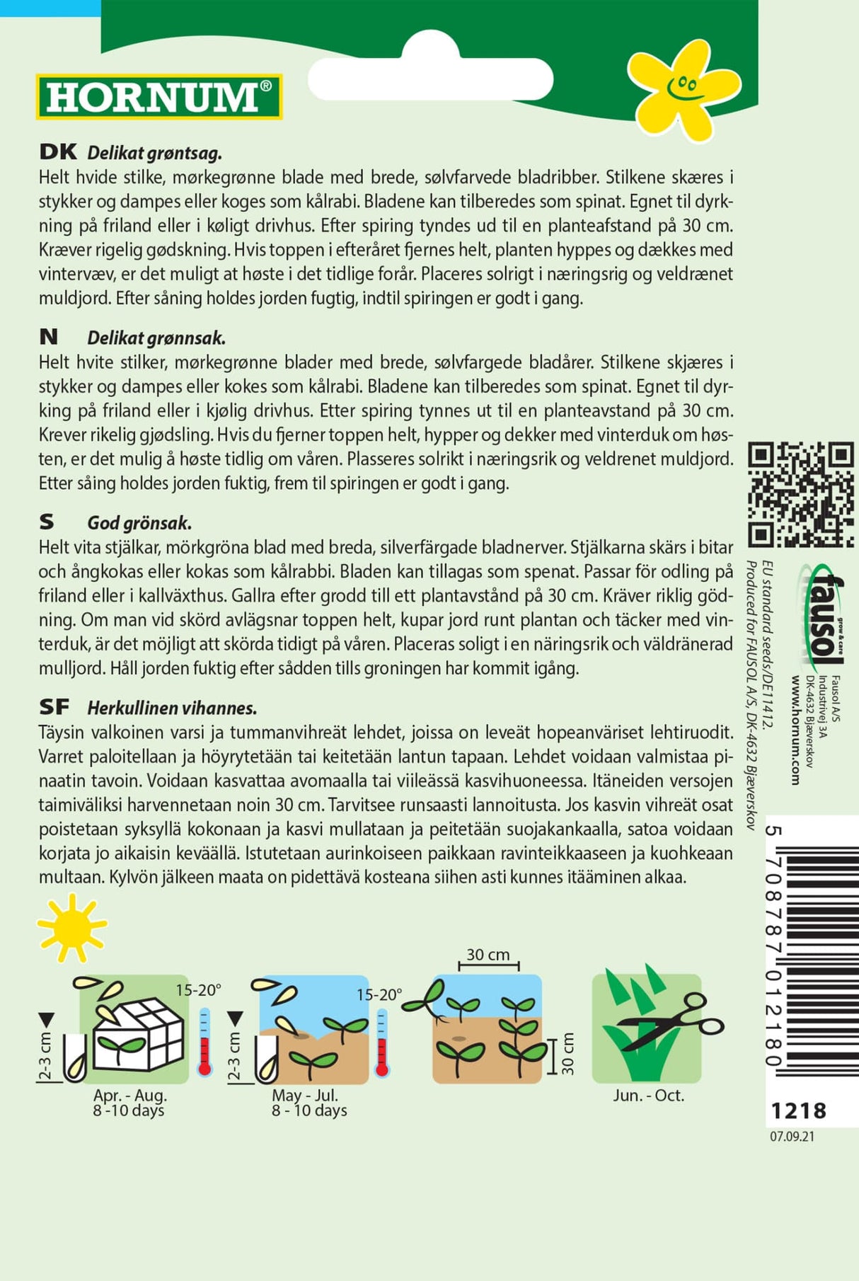 Bladbede 'White Silver 2' Frø Løgbutikken