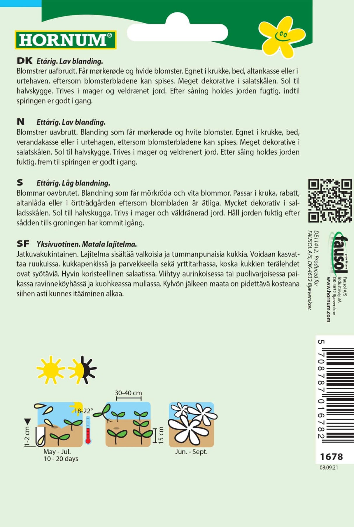 Blomsterkarse 'Night & Day' Frøblanding