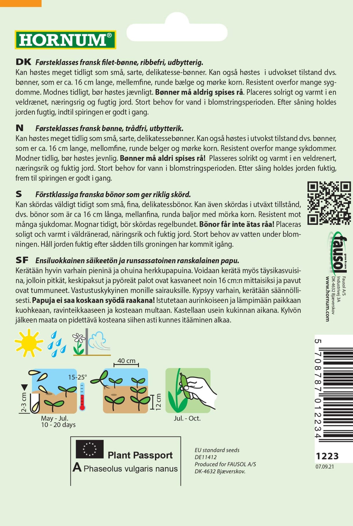 Bønne Busk 'Haricot Verts' Frø Løgbutikken