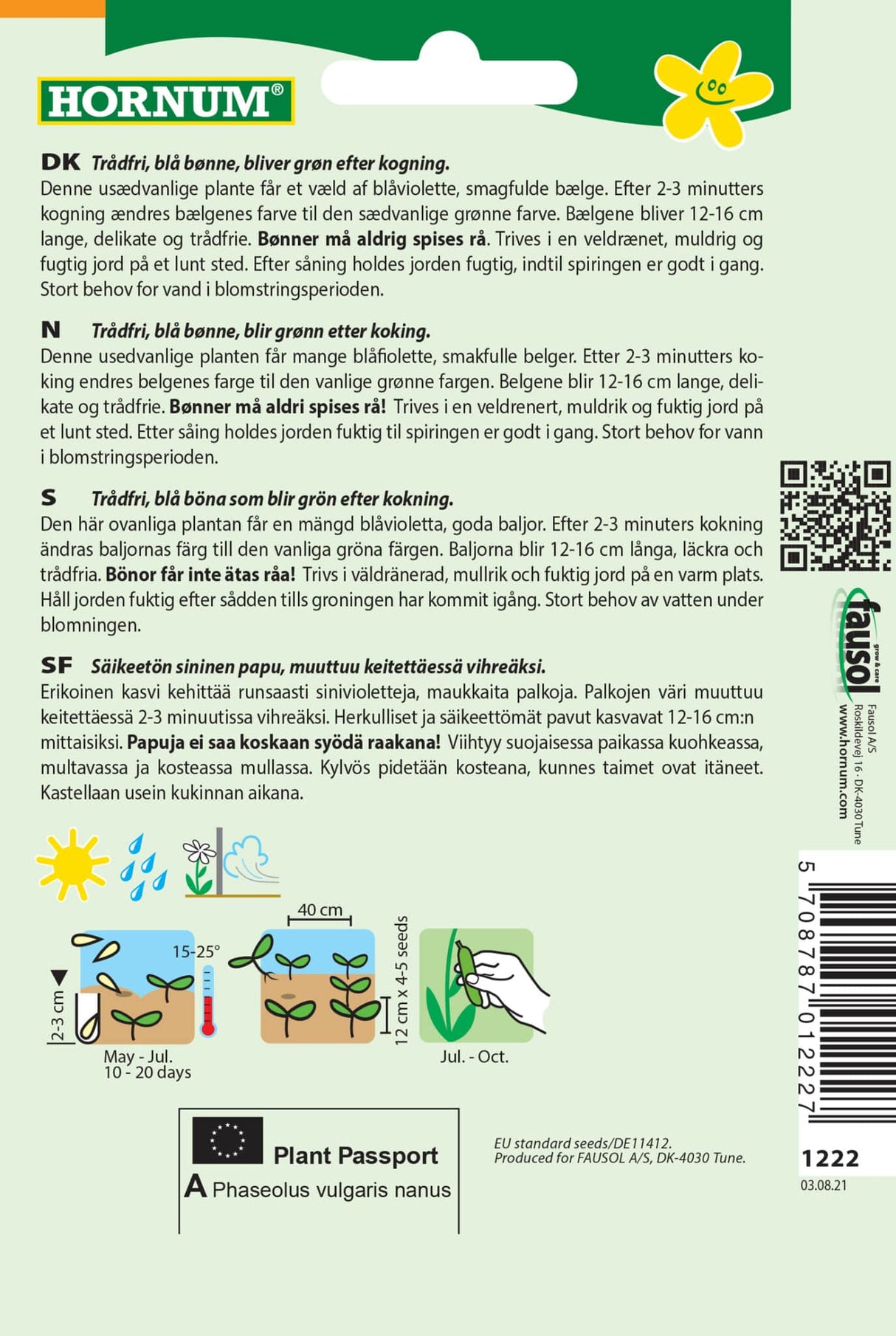 Bønne Busk 'Purple King' Frø Løgbutikken