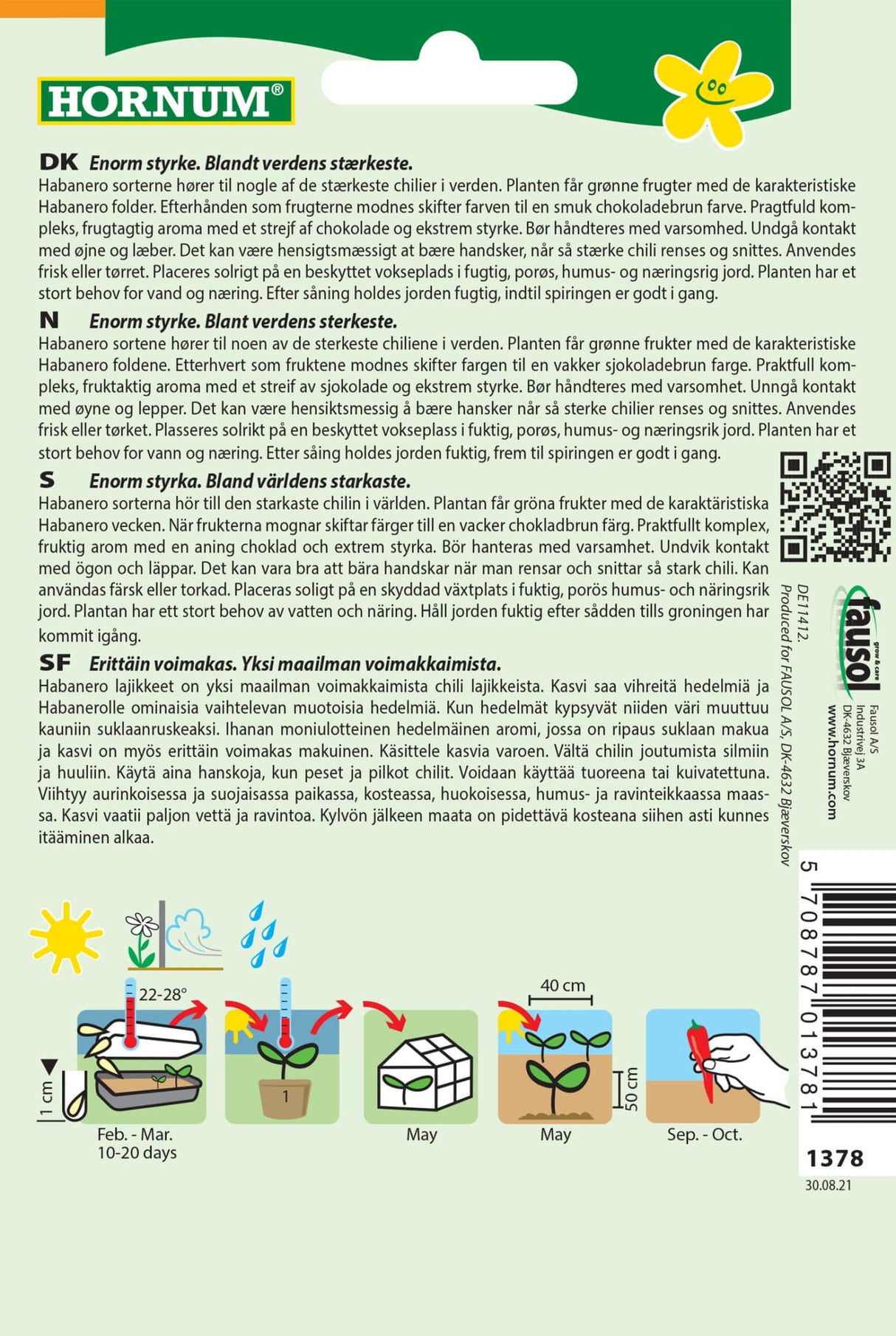 Chilli 'Habanero Chocolate' Frø