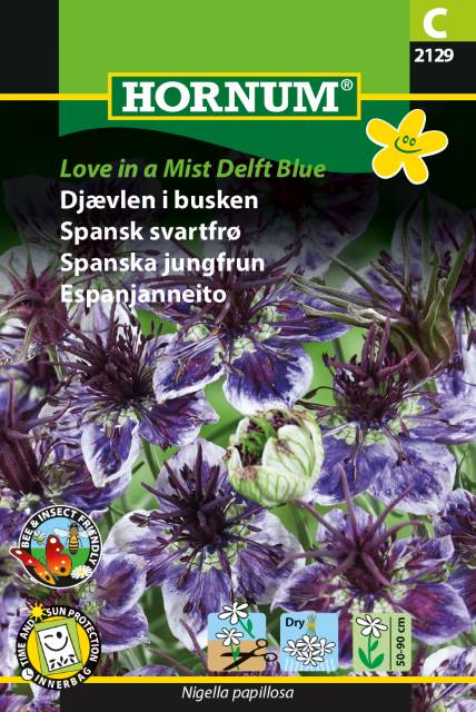 Jomfruen i det Grønne 'Love in a Mist Delft Blue' Frø
