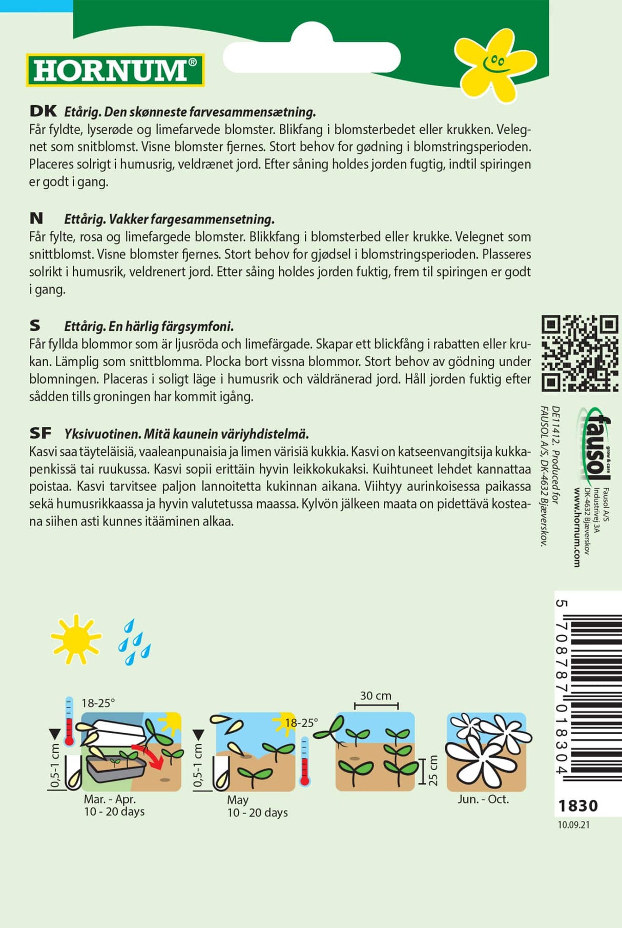 Frøkenhat 'Queeny Red and Lime' Frøblanding