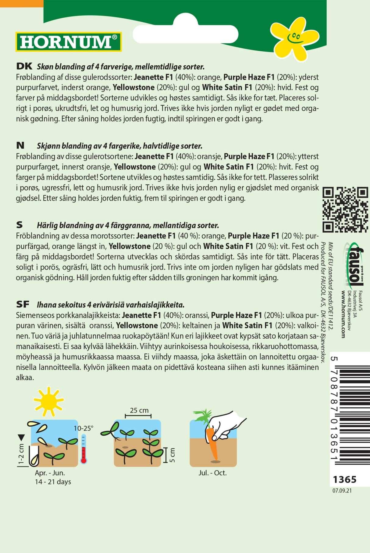 Gulerod Sommer 'Harlequin-Mix' F1 Frøblanding