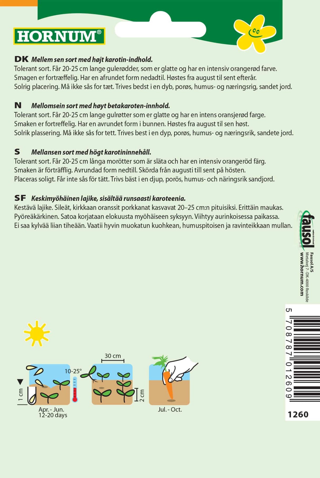 Gulerod Sommer 'Ingot' F1 Frø