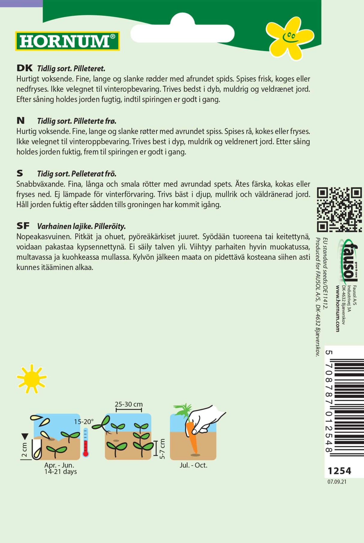 Gulerod Sommer 'Nantaise' 2' Frø