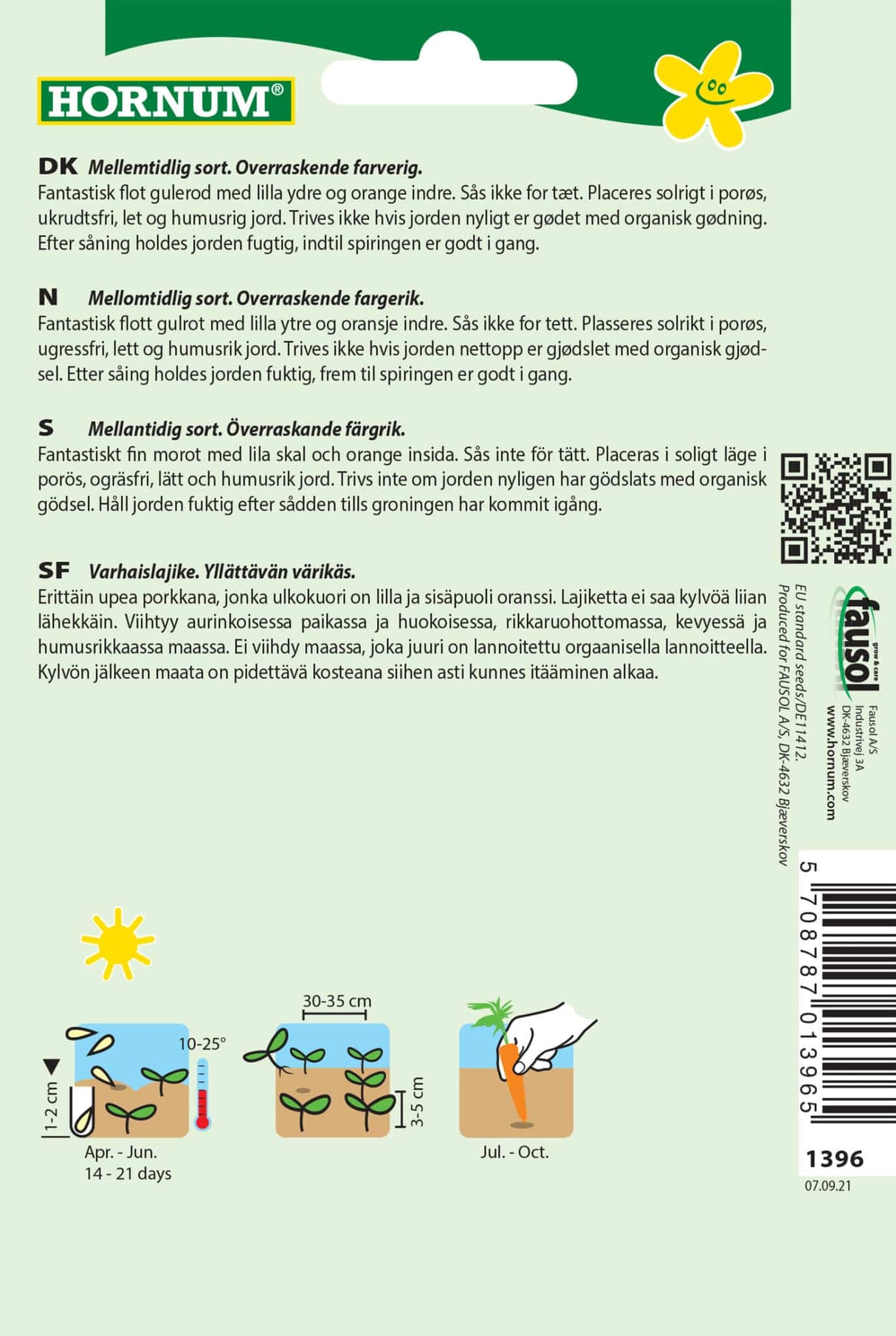 Gulerod Sommer 'Purple Haze' F1' Frø