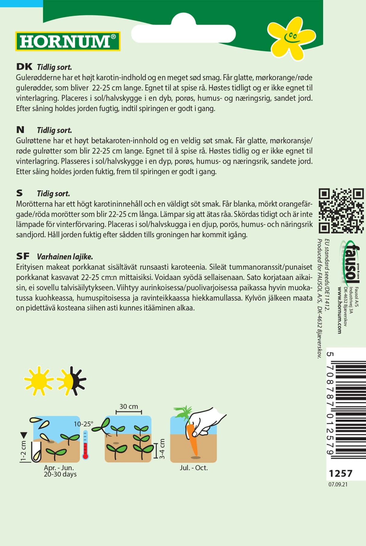 Gulerod Sommer 'Sugarsnax' 54 F1 Frø