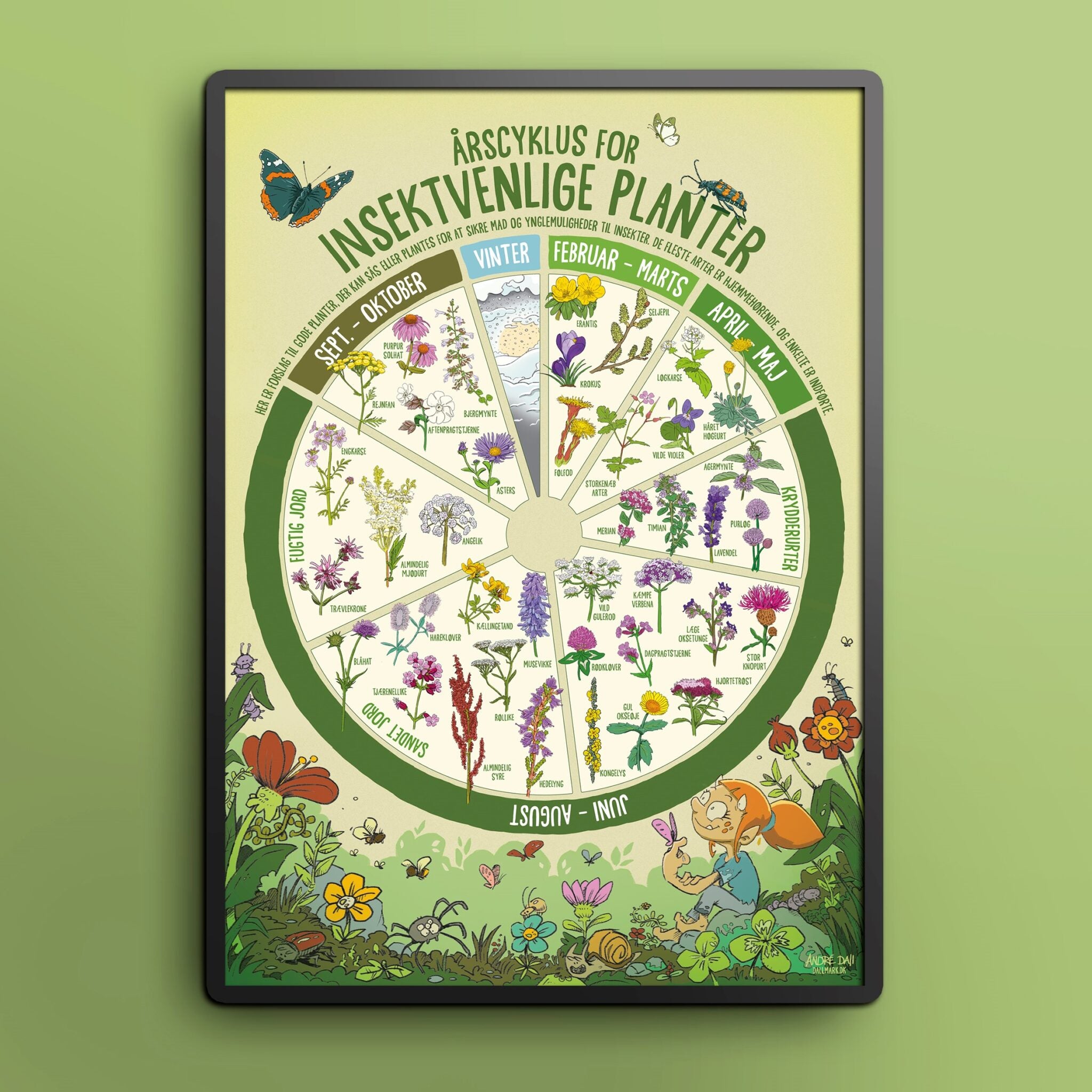 Insektvenlige planter' plakat