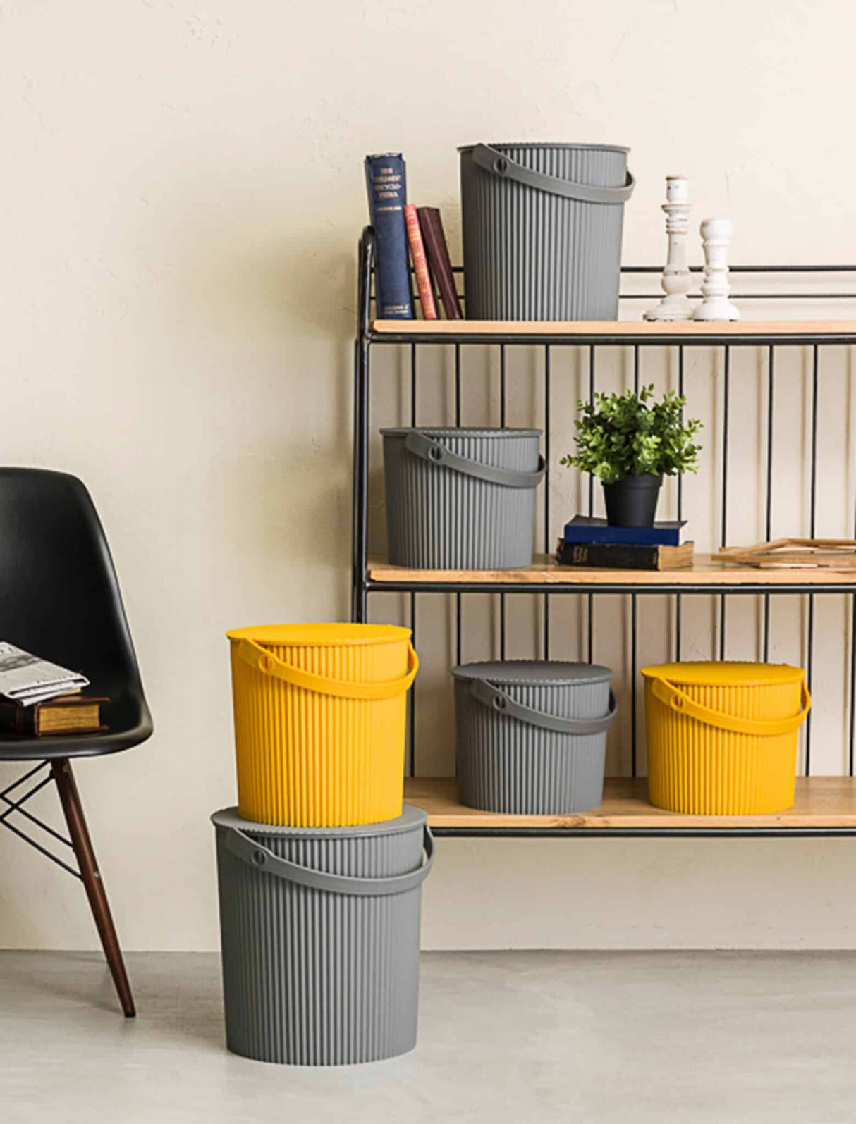 Japansk Spand Gul og Grå og Hvid miljø Løgbutikken