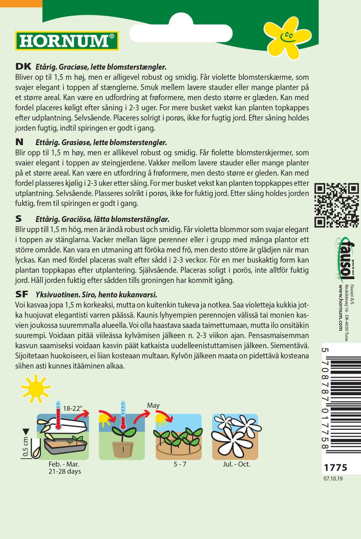 Kæmpe Jernurt 'Grace' Frø