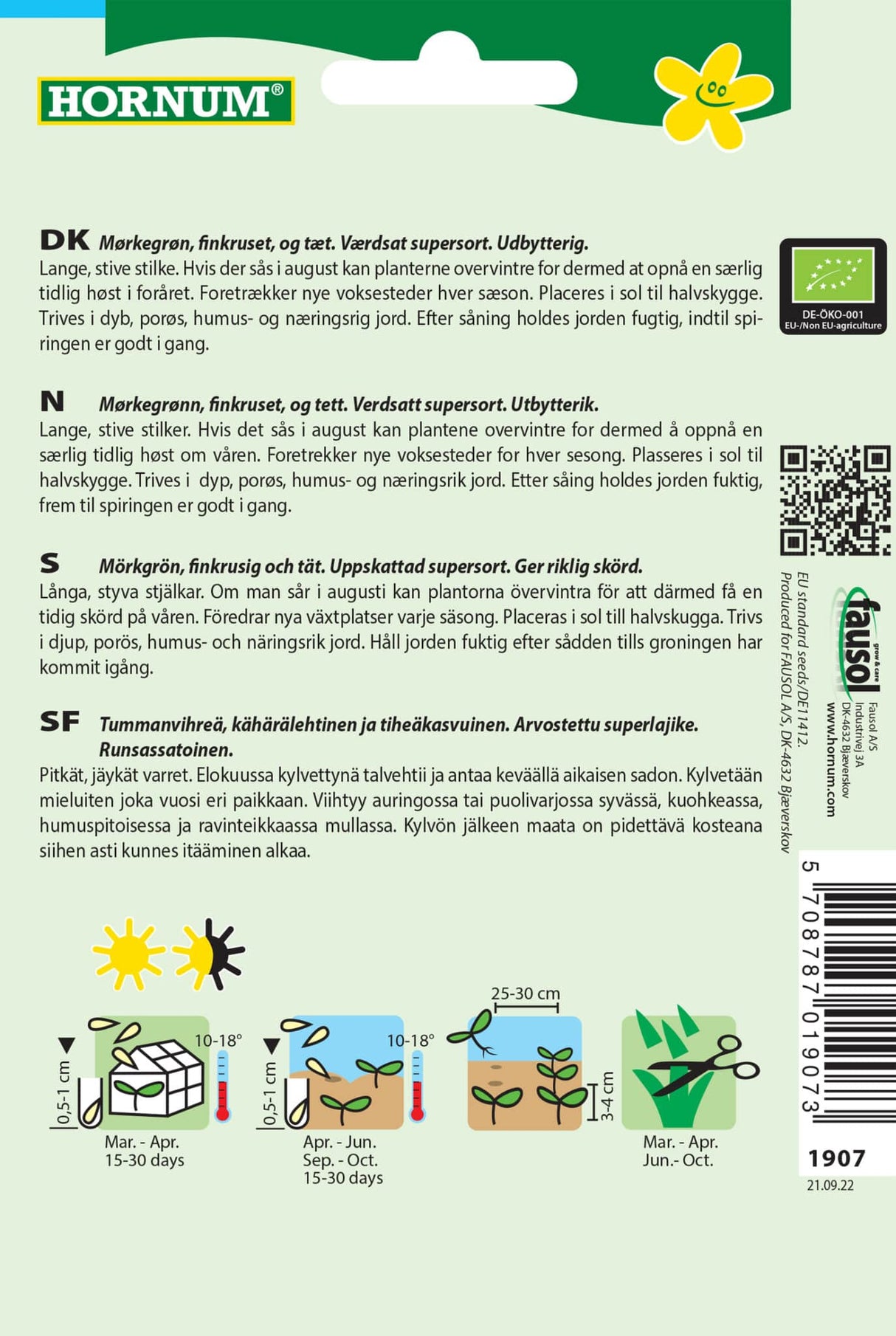 Økologiske Persille Krus Frø