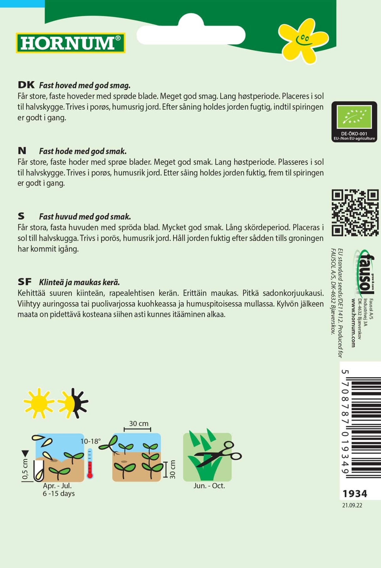 Økologiske Salat Iceberg Frø