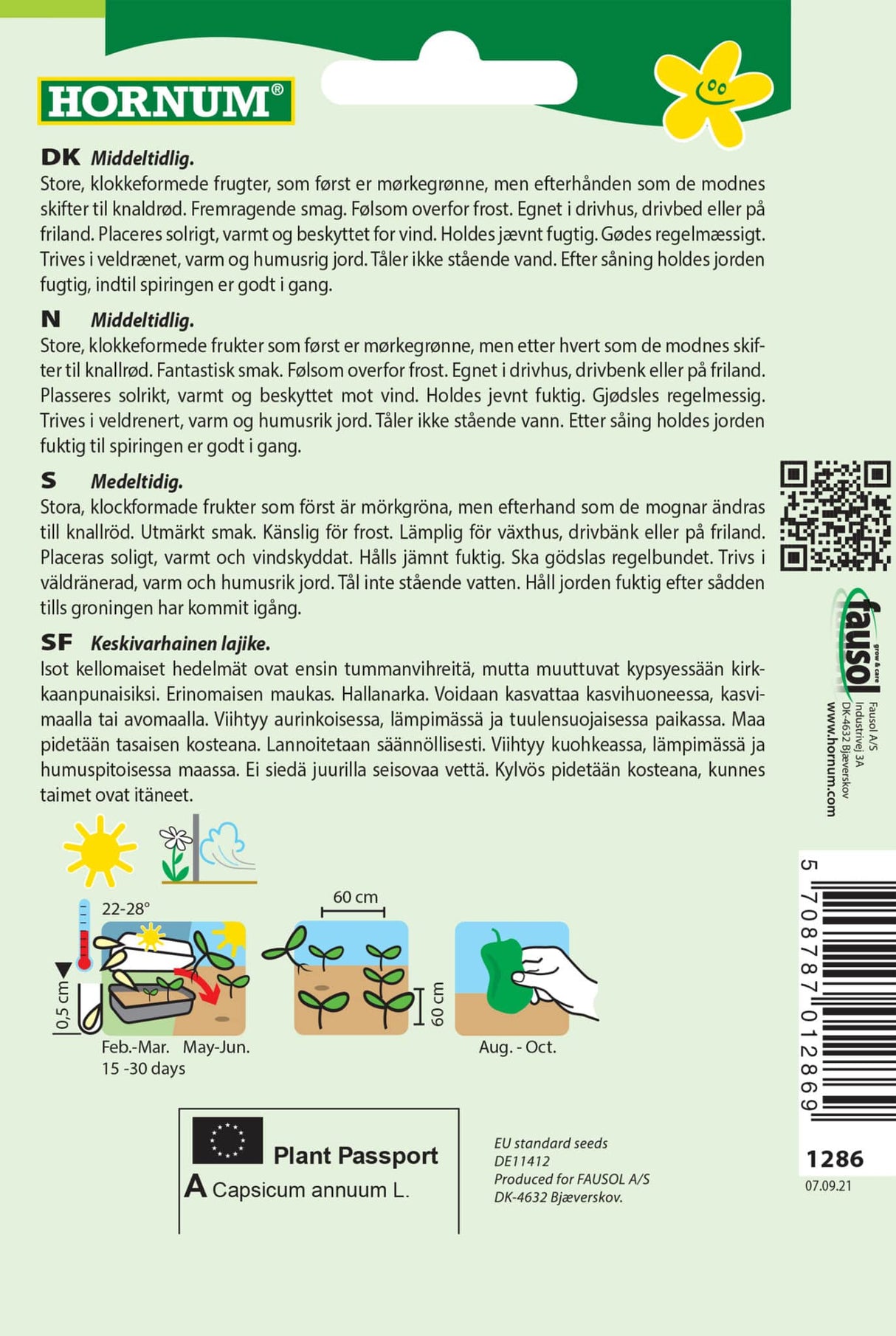 Peberfrugt 'California Wonder' Frø