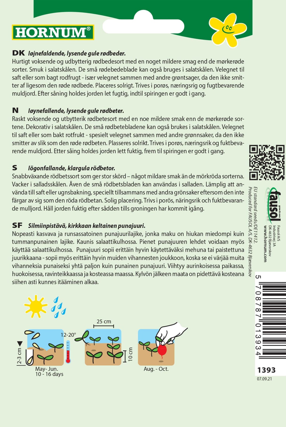 Rødbede 'Burpees Golden' Frø