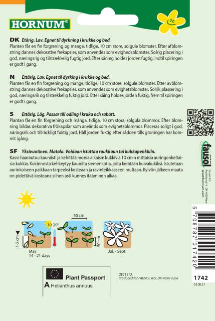 Solsikke 'Pacino' Frø