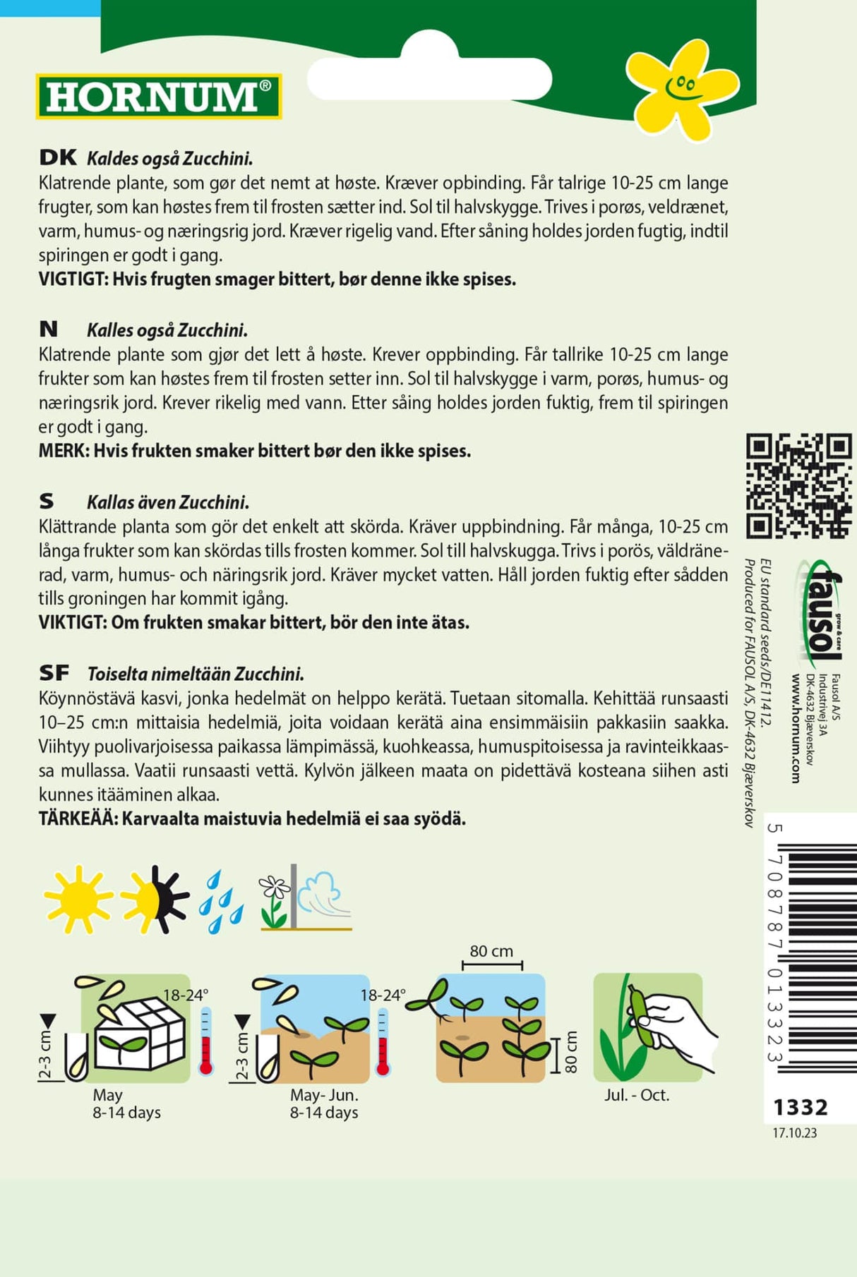 Squash 'Black Beauty' Frø