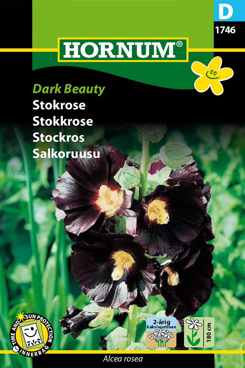 Stokrose 'Dark Beauty' Frø