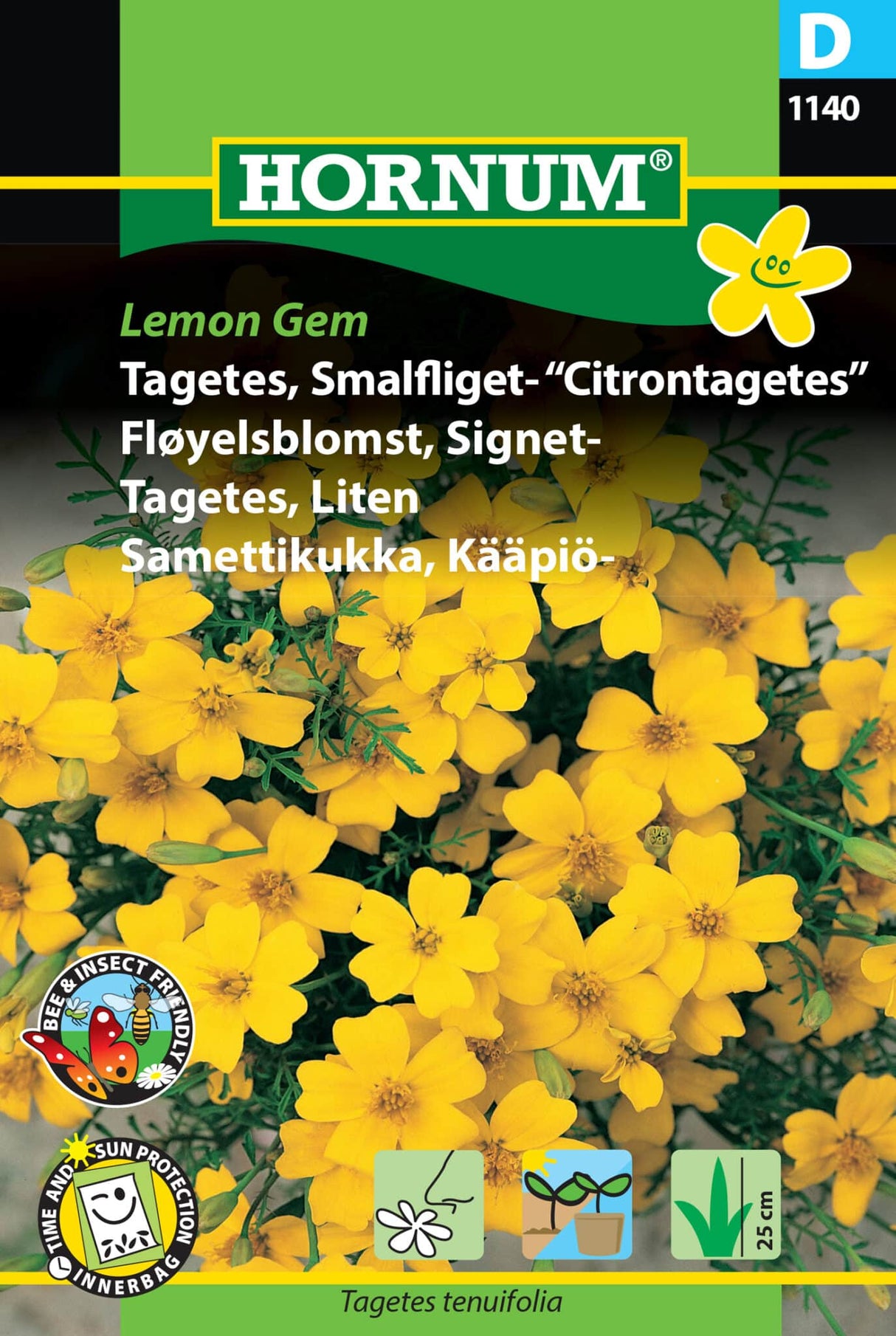 Tagetes Smalfliget Citrontagetes 'Lemon Gem' Frø
