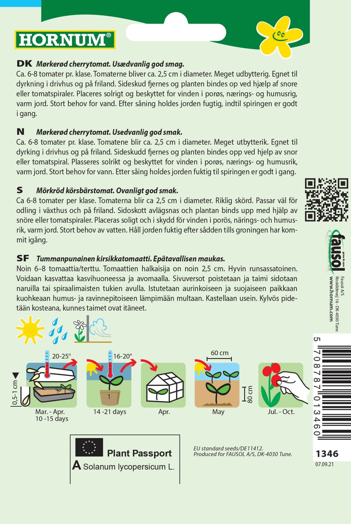 Tomat Cherry 'Black Cherry' Frø