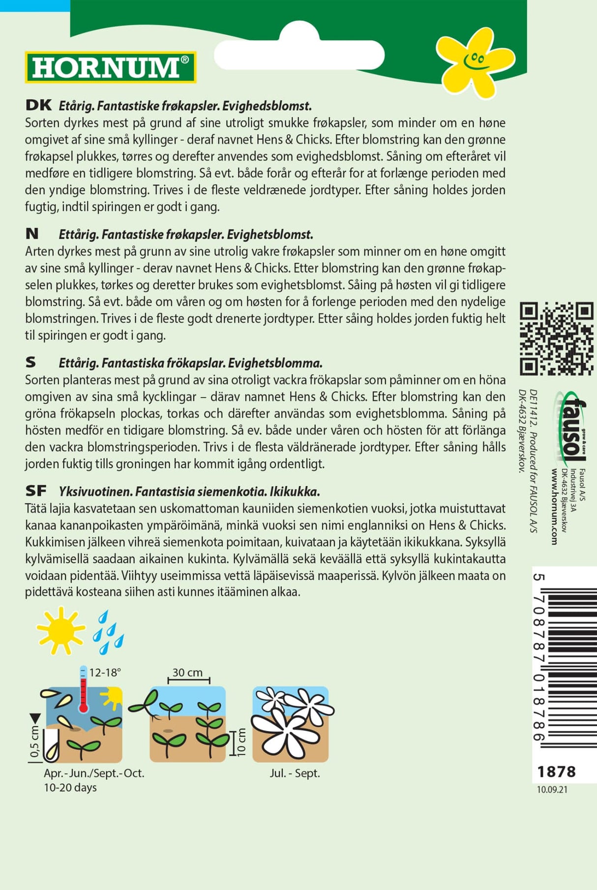 Valmue 'Hens & Chicks' Frø