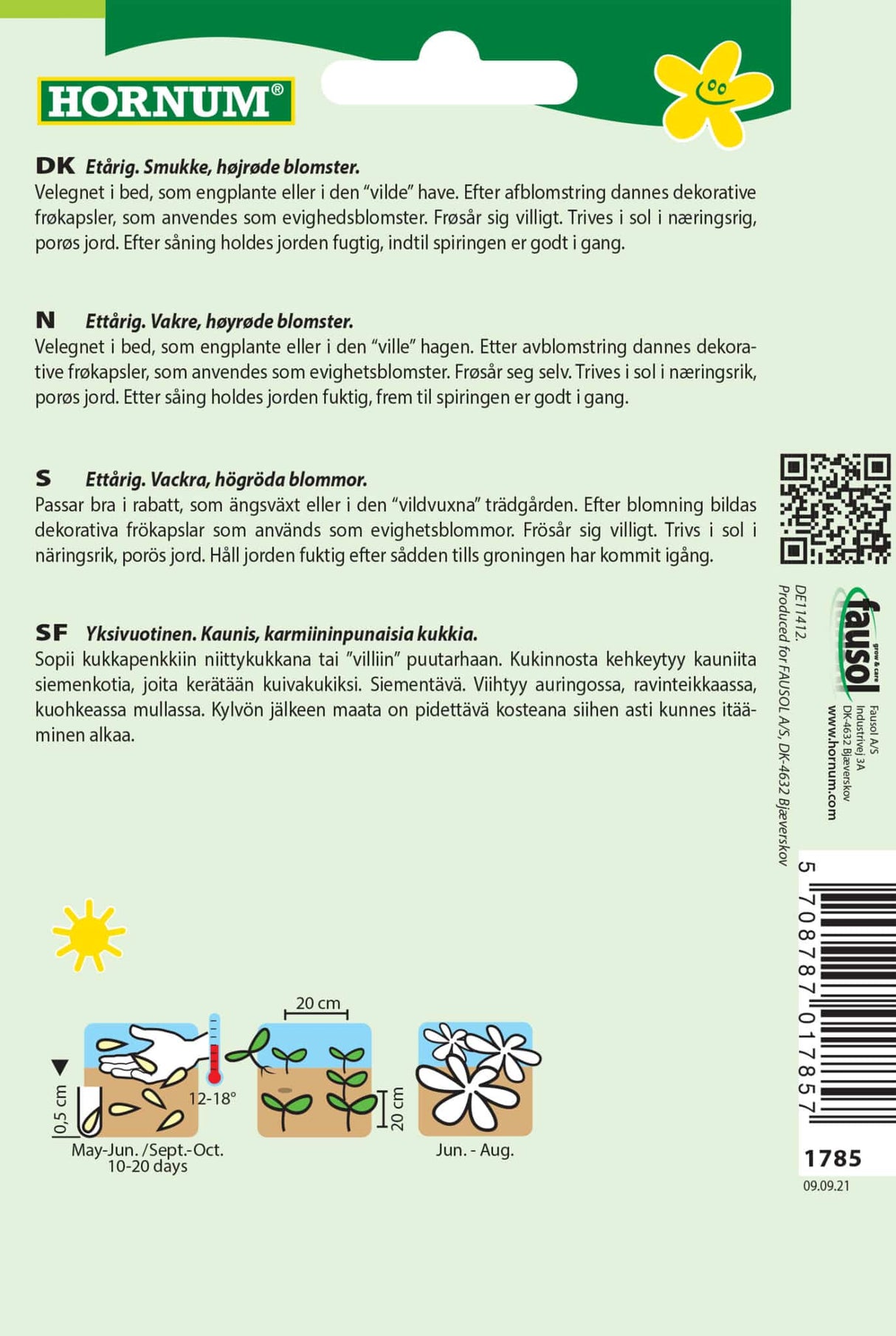 Valmue 'Summerdream' Frø