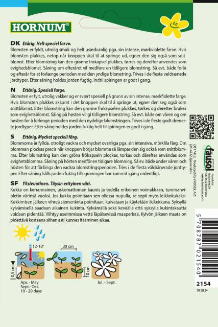 Valmue 'Black Peony' Frø