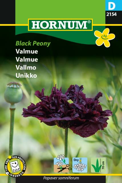 Valmue 'Black Peony' Frø