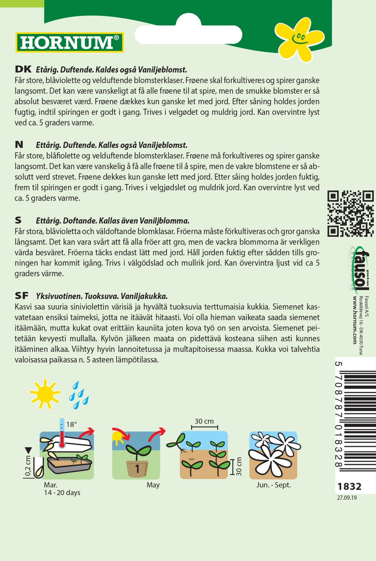 Vaniljeblomst 'Vanilla' Frø