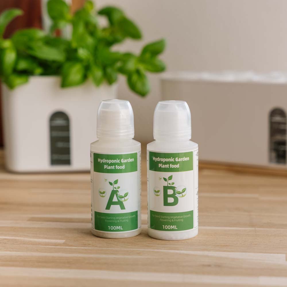 Plantenæring A+B (2x100 ml) til indendørs køkkenhaver