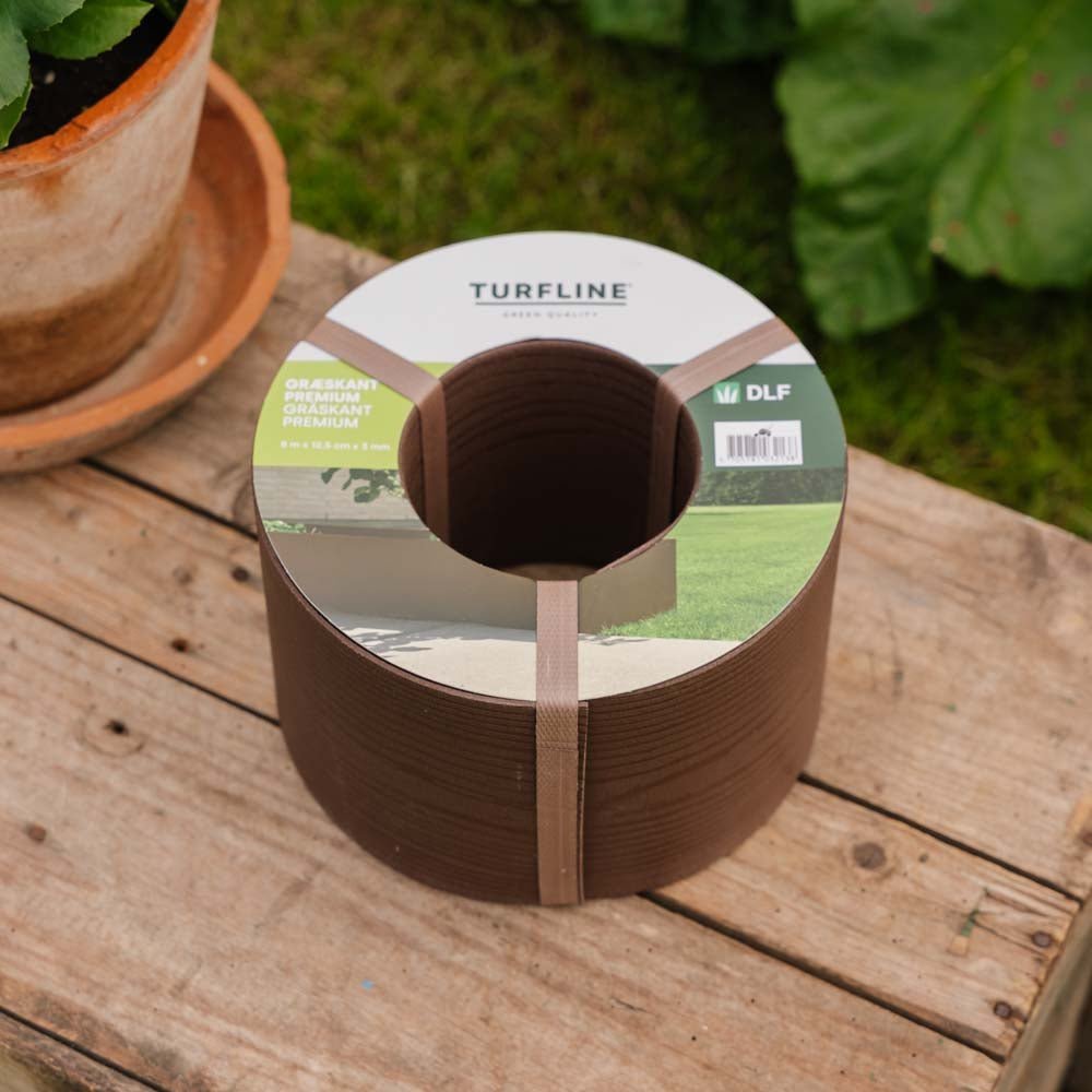 Turfline Græskant Premium, brun, 8m/12,5cm/3 mm