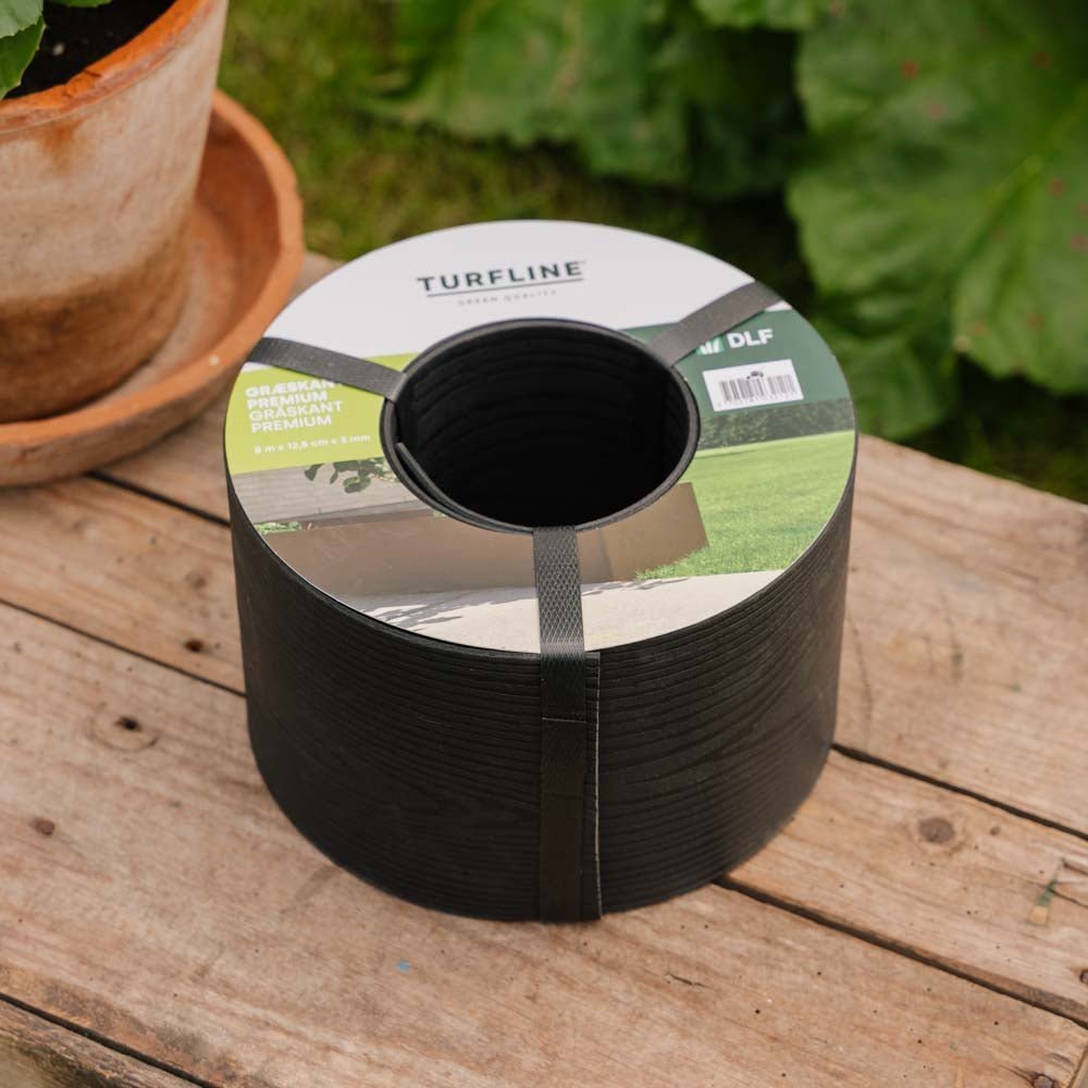 Turfline Græskant Premium, sort, 8m/12,5cm/3 mm