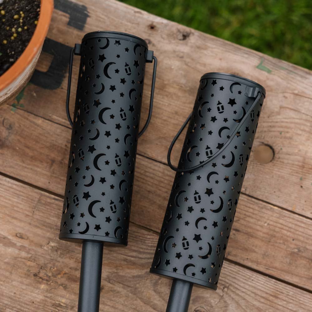 Zira solar lanterne med mønster, 2 pak