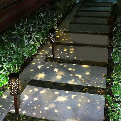 Zira solar lanterne med mønster, 2 pak