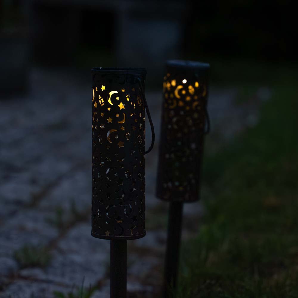 Zira solar lanterne med mønster, 2 pak